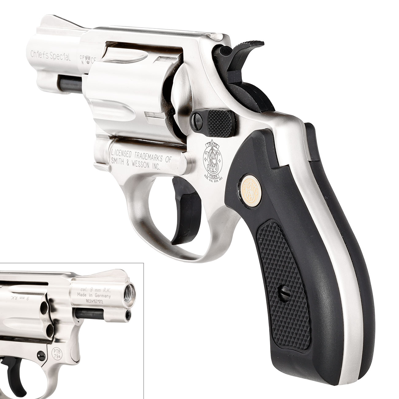 Smith & Wesson Chiefs Special Schreckschussrevolver Kal. 9mm R.K. vernickelt Bild 8