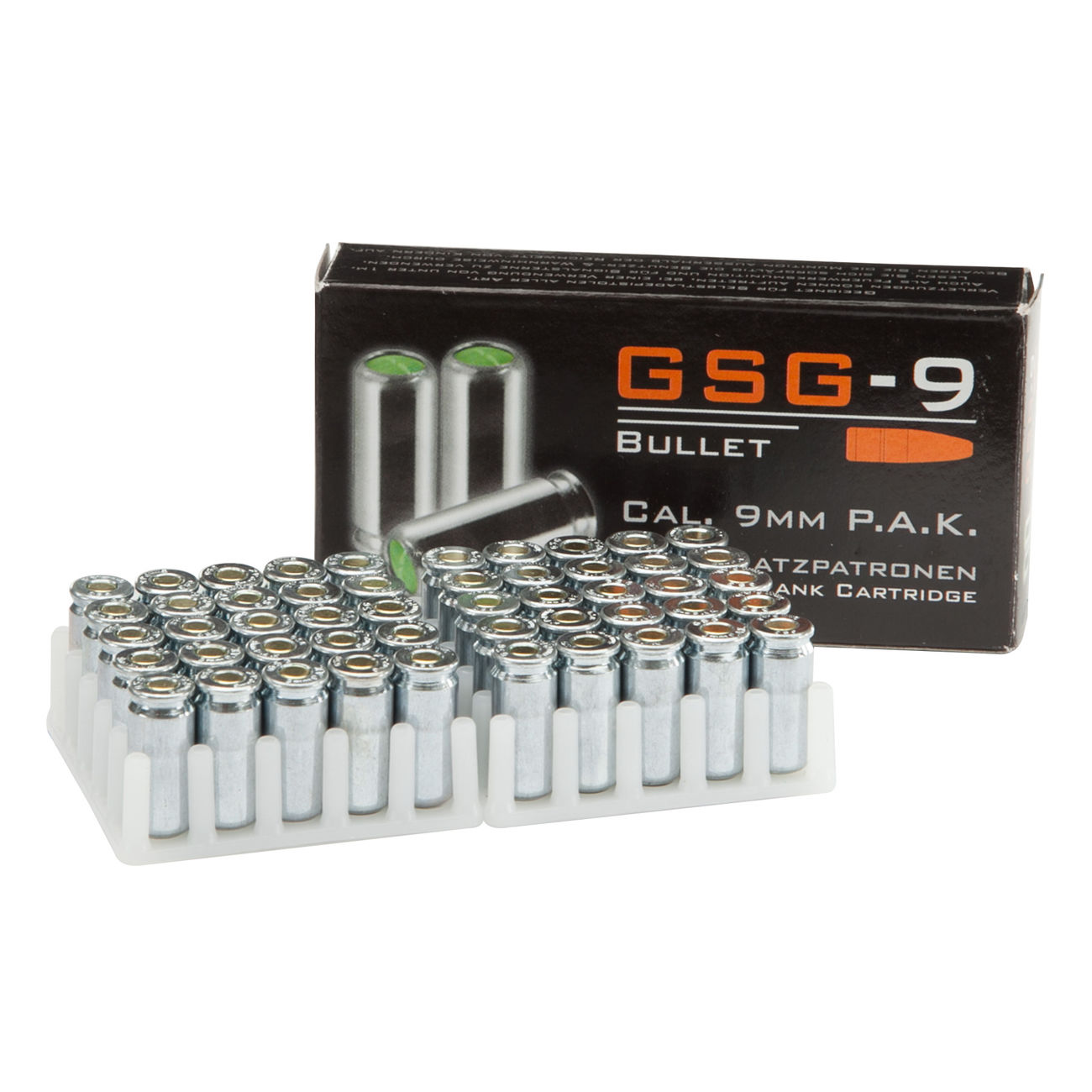 GSG-9 Bullet 9mm P.A.K. Platzpatronen, 50 Stck