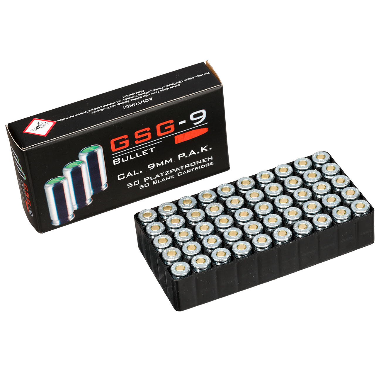 GSG-9 Bullet 9mm P.A.K. Platzpatronen, 50 Stck Bild 7