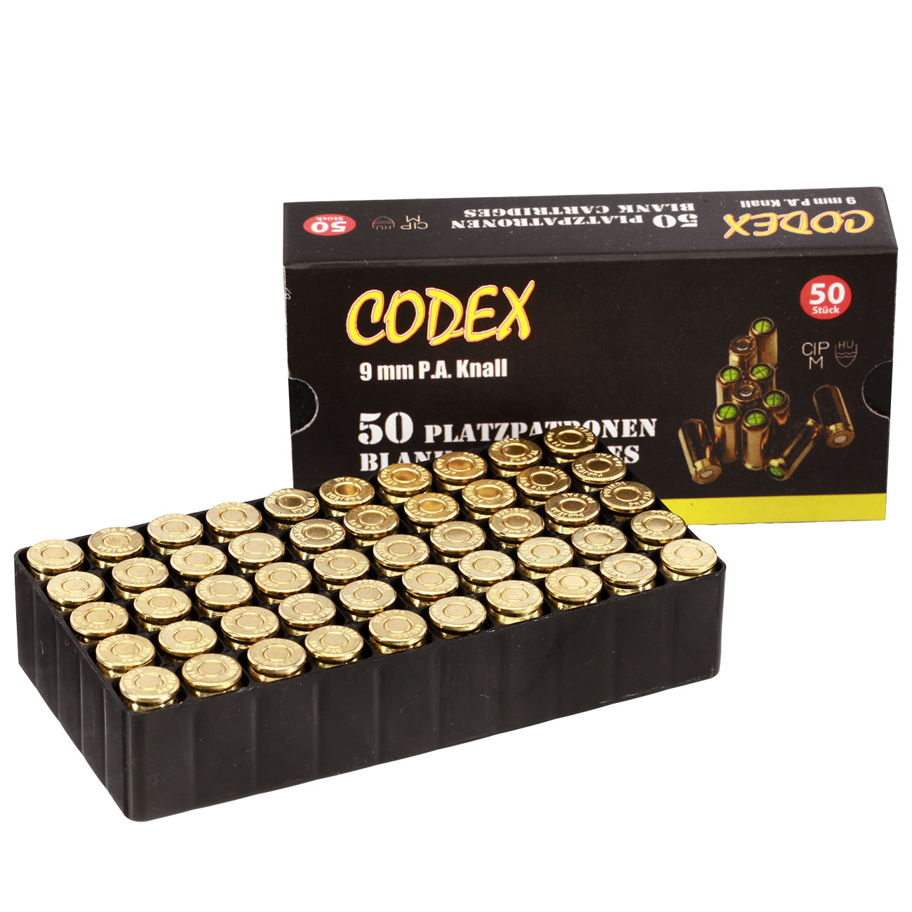 Codex Gold Knallpatronen 9mm P.A.K. 50 Stck Bild 2