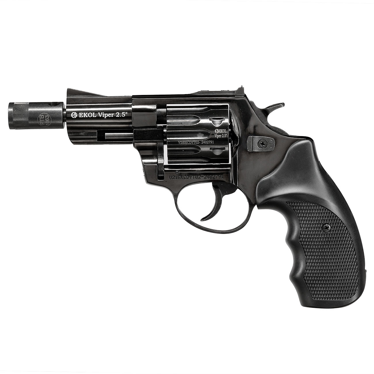 EKOL Viper Compact 2,5 Zoll Schreckschuss-Revolver 9mm R.K. brniert Bild 10