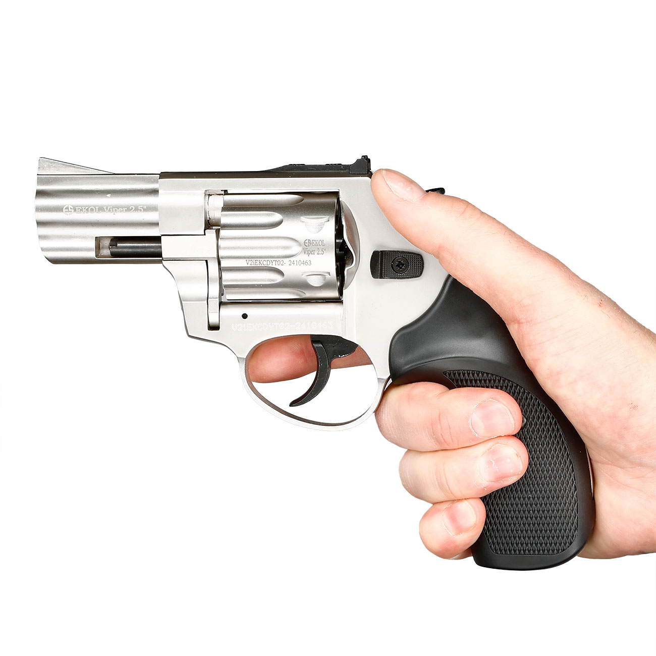 Ekol Viper Compact 2,5 Zoll Schreckschuss-Revolver 9mm R.K.nickel Bild 5