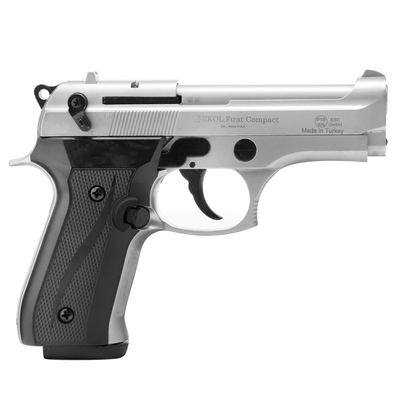 Ekol Firat Compact Schreckschuss Pistole 9mm P.A.K. nickel - Kotte & Zeller