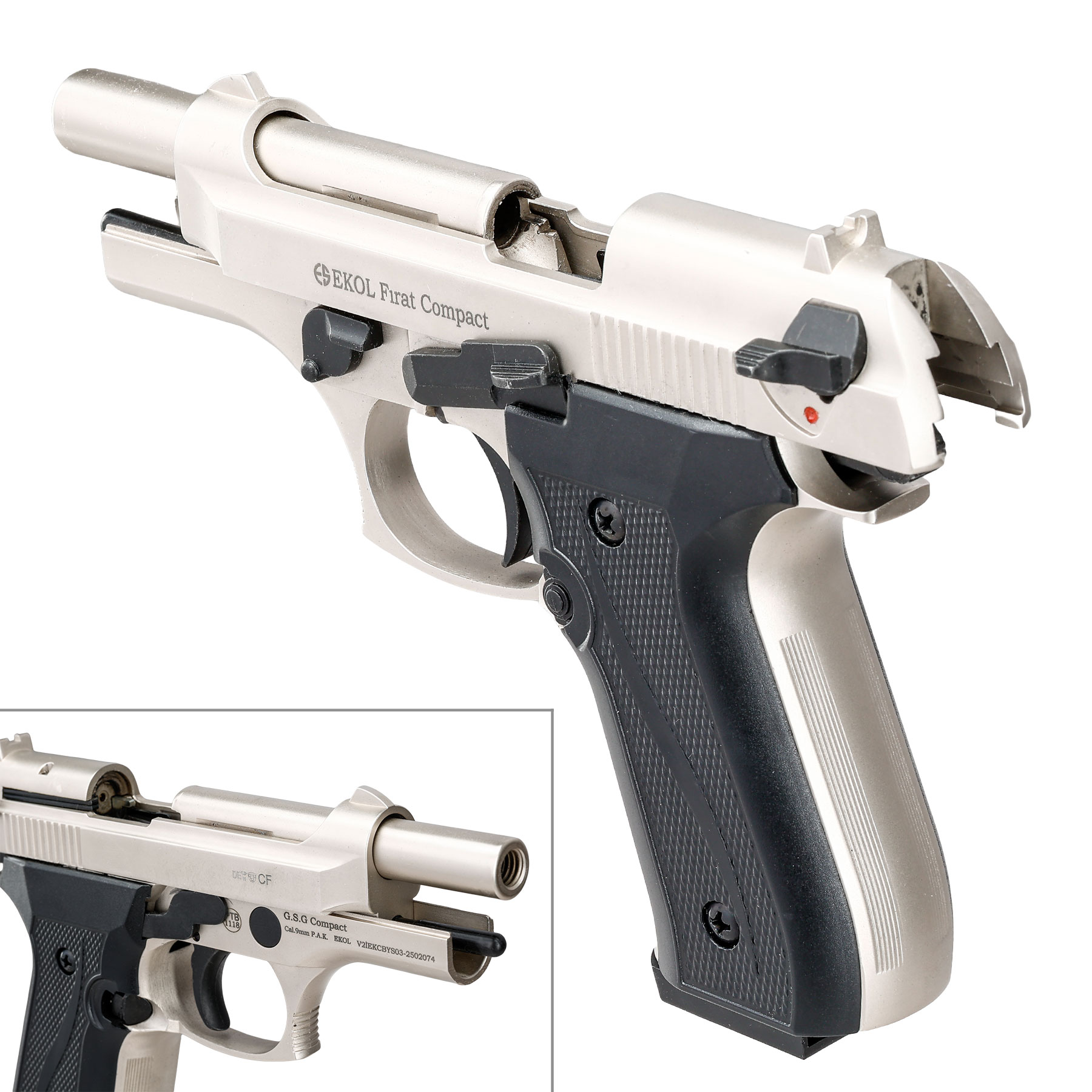 Ekol Firat Compact Schreckschuss Pistole Kal. 9 mm P.A.K. vernickelt Bild 7