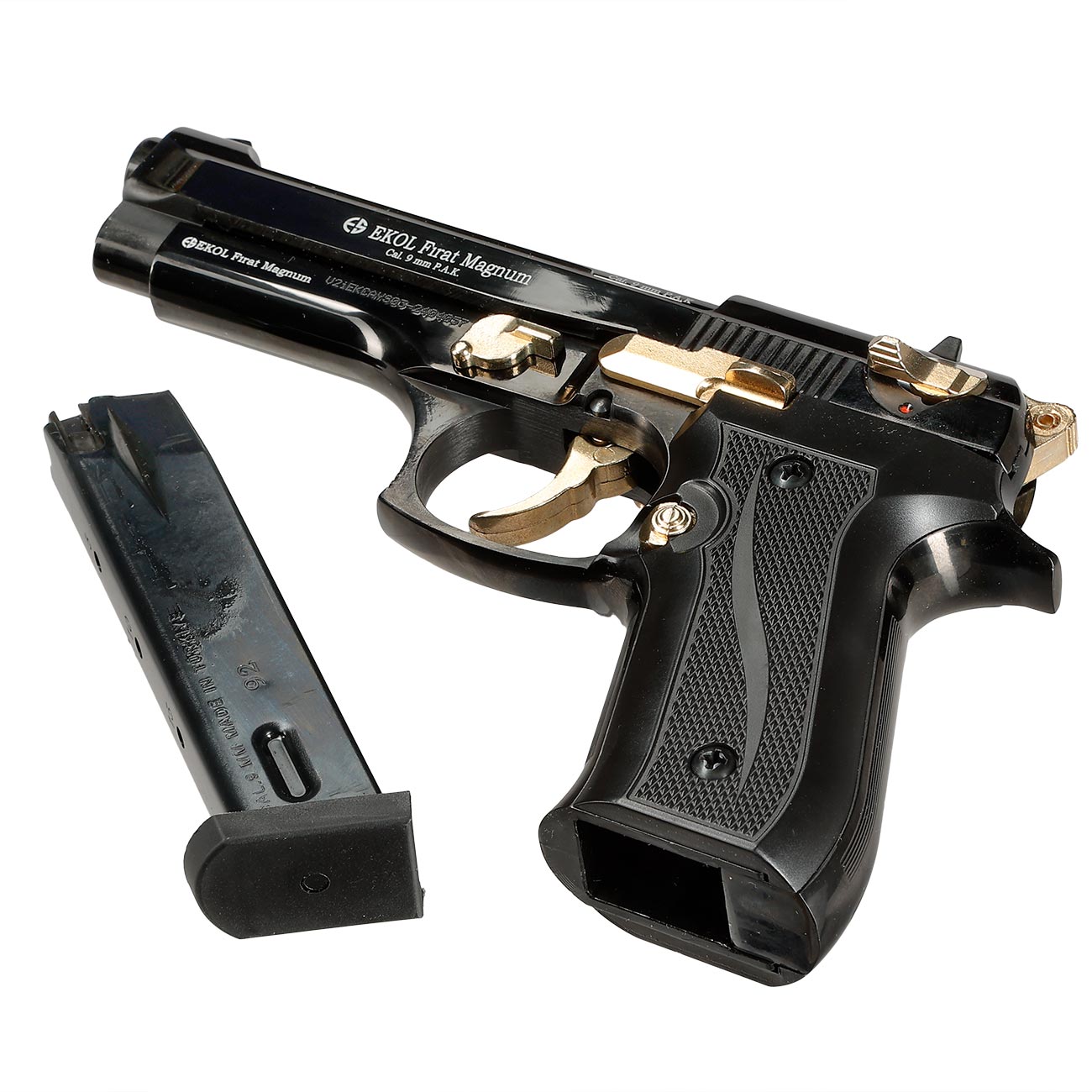 Ekol Firat Magnum Schreckschuss Pistole 9mm P.A.K. schwarz/gold Bild 6