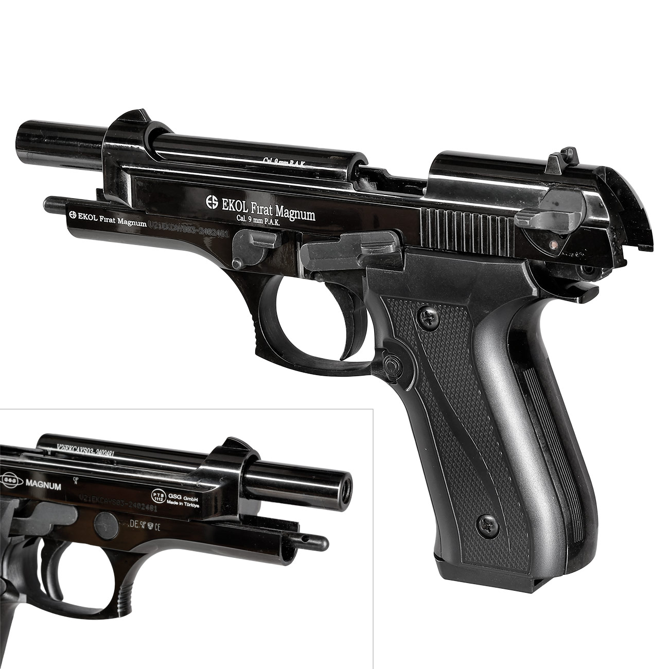 Ekol Firat Magnum Schreckschusspistole Kal. 9mm P.A.K. Vollmetall brniert Bild 8