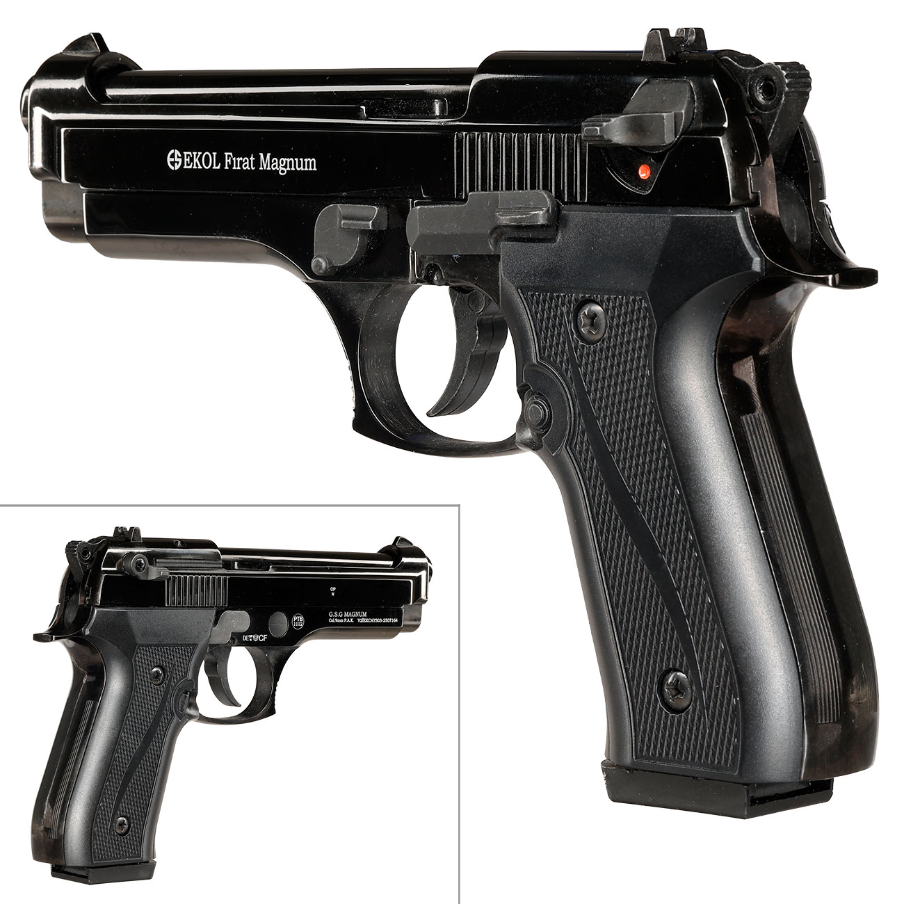 Ekol Firat Magnum Schreckschusspistole Kal. 9mm P.A.K. Vollmetall brüniert Bild 7