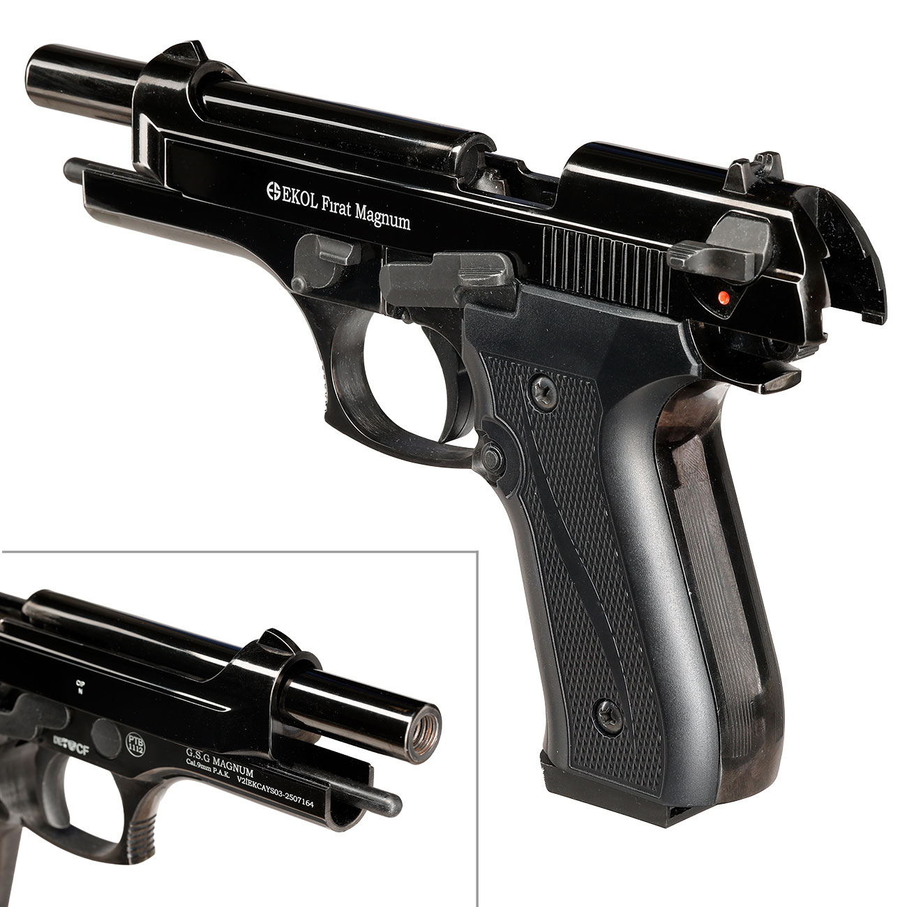 Ekol Firat Magnum Schreckschusspistole Kal. 9mm P.A.K. Vollmetall brüniert Bild 8
