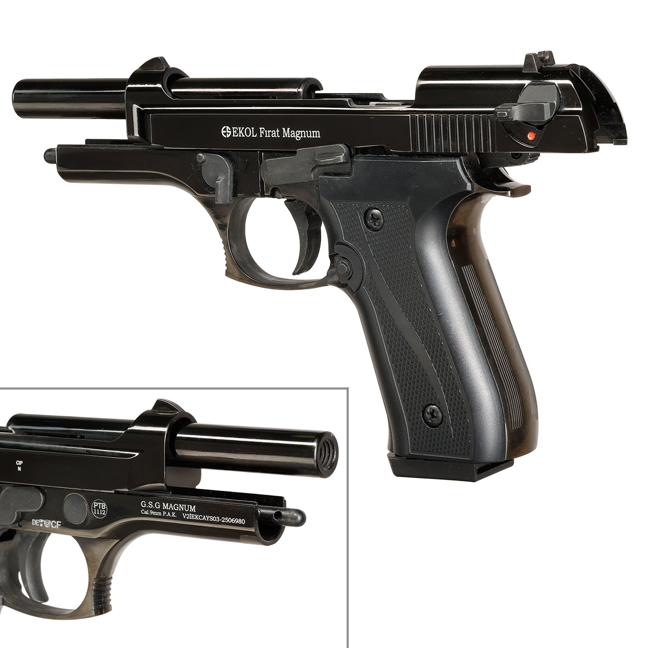 Ekol Firat Magnum Schreckschusspistole Kal. 9mm P.A.K. Vollmetall br�niert Bild 8