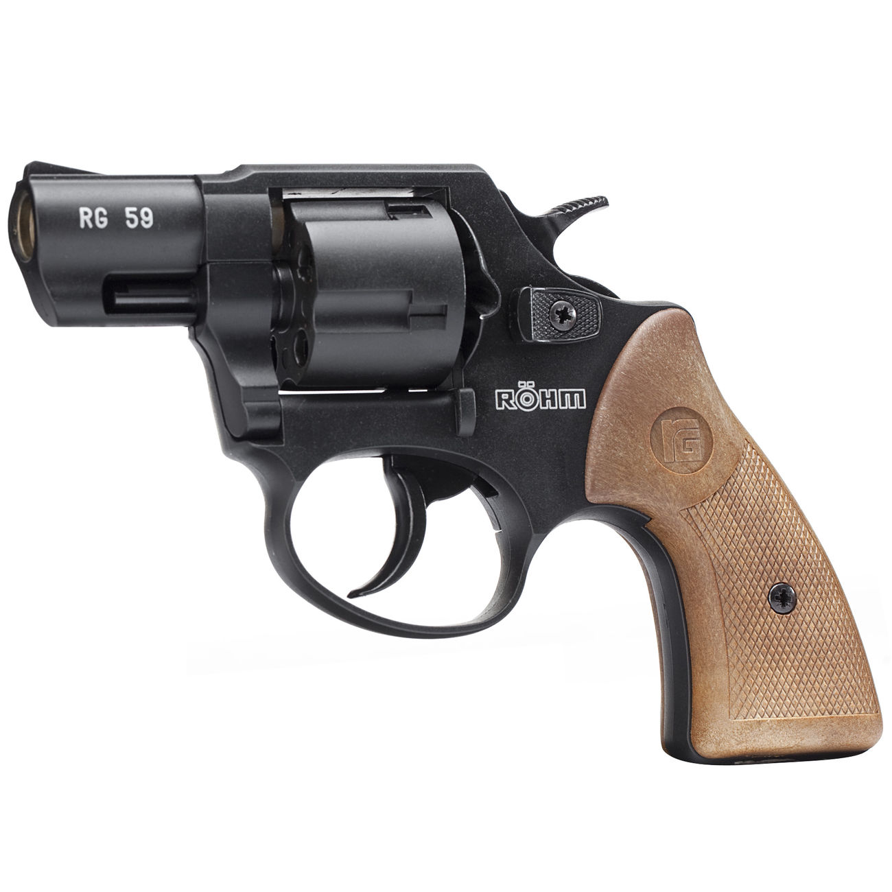 Röhm RG 59 Schreckschuss-Revolver 9mm R.K. brüniert Holzoptik Bild 1