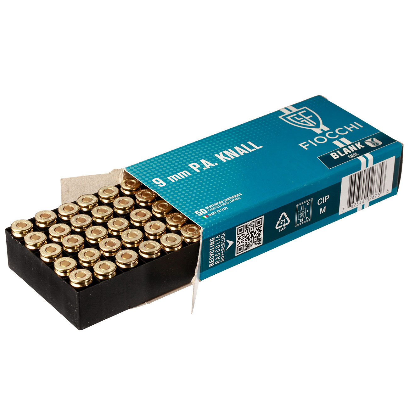 Fiocchi Platzpatronen 9mm P.A.K. 50 Schuss Bild 3