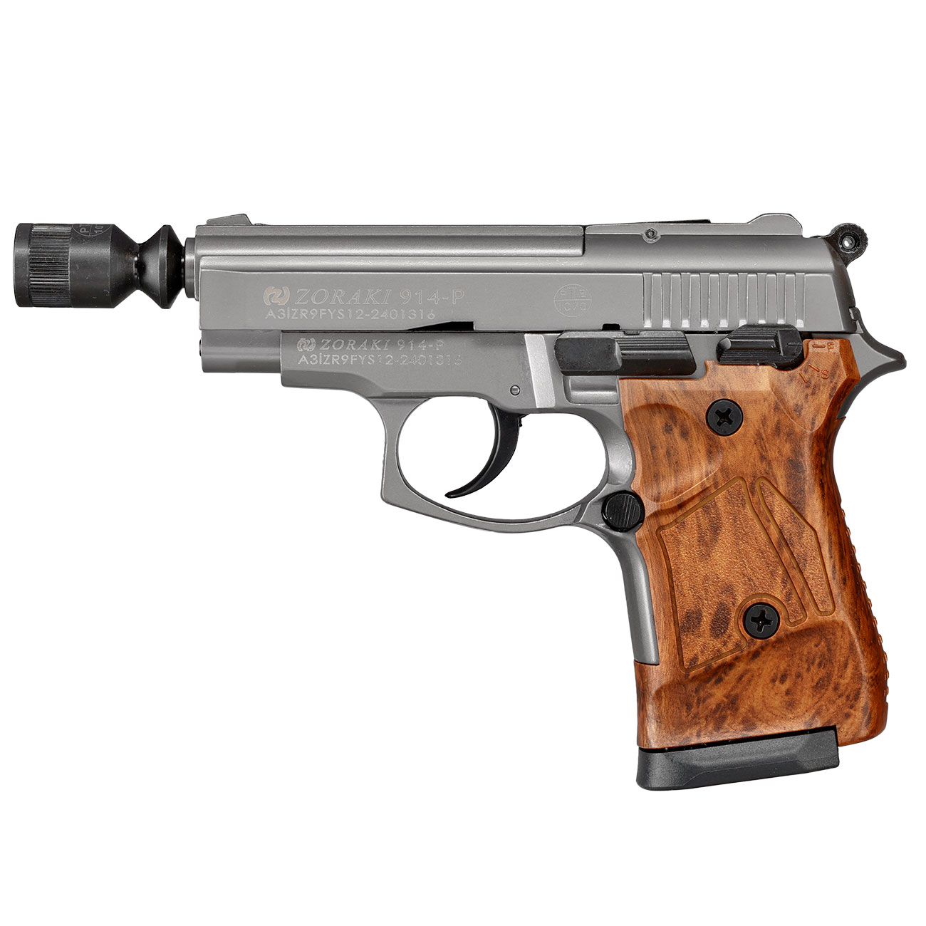 Zoraki 914 Schreckschuss Pistole 9mm P.A.K. titan Holzoptik Bild 10