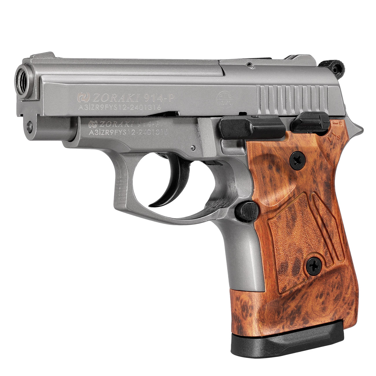 Zoraki 914 Schreckschuss Pistole 9mm P.A.K. titan Holzoptik Bild 2