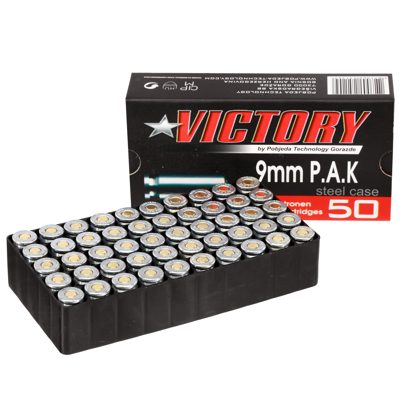 Victory Knallpatronen Kal. 9mm P.A.K. mit Stahlhlse 50 Stck Bild 2
