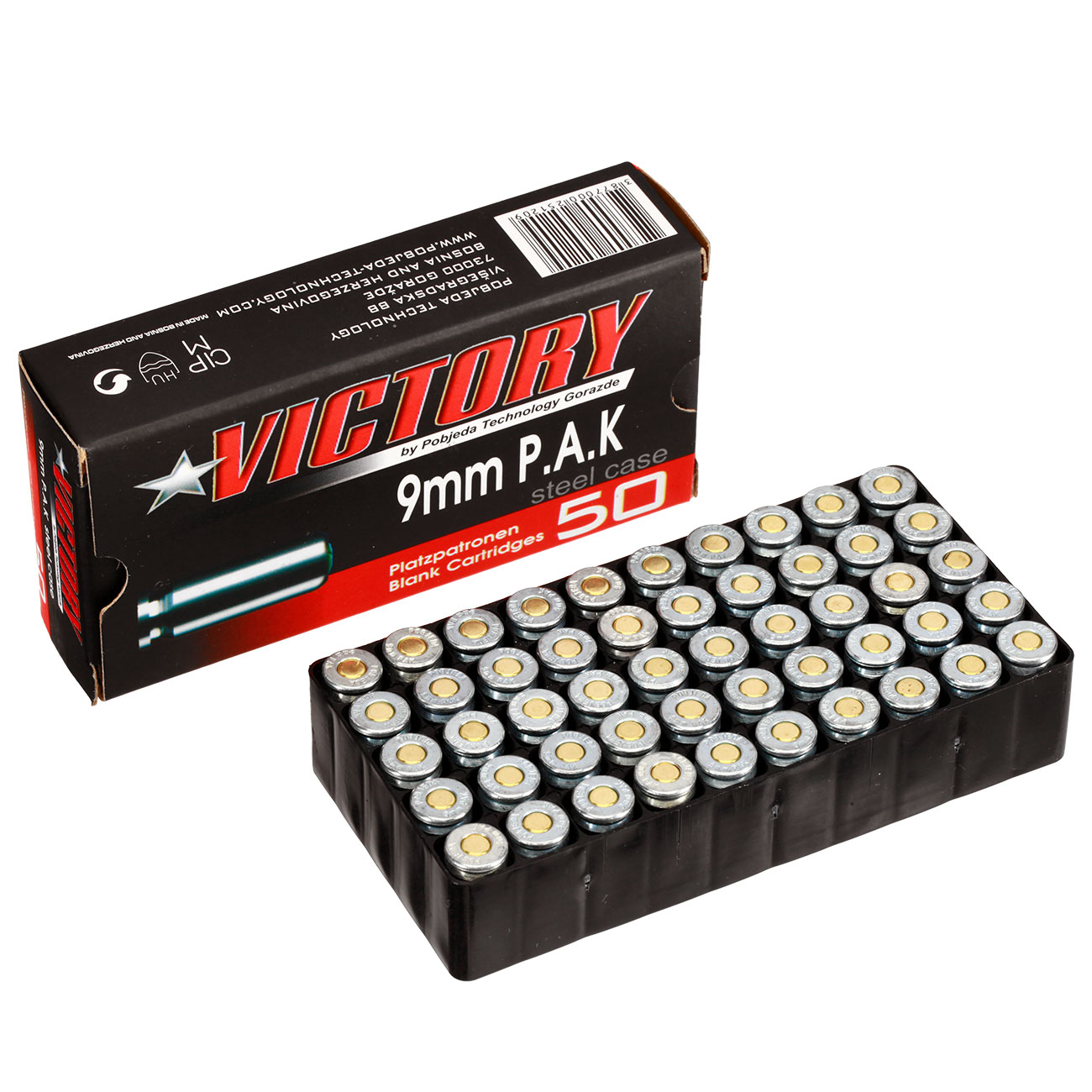 Victory Knallpatronen Kal. 9mm P.A.K. mit Stahlhlse 50 Stck Bild 7