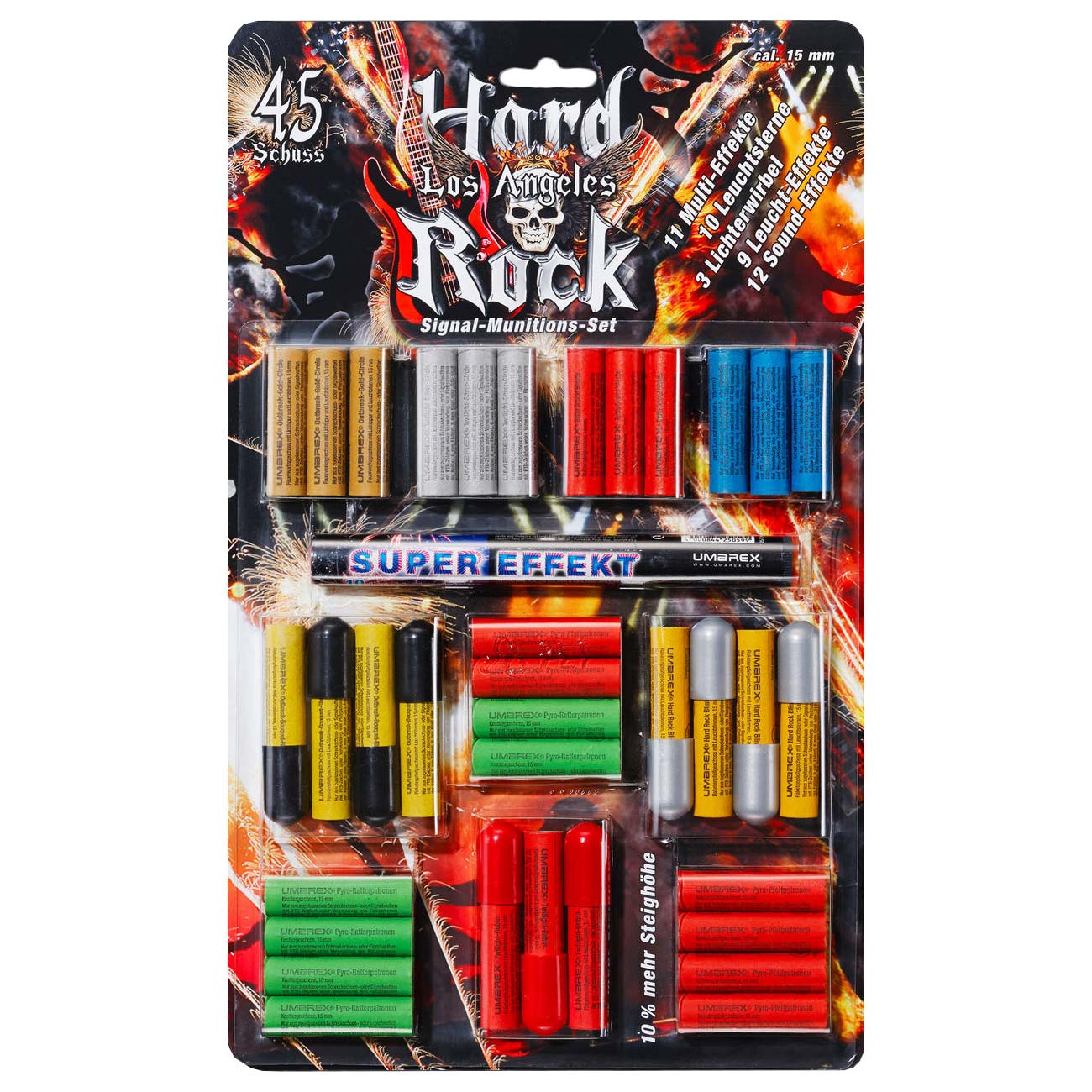 Hard Rock Los Angeles Feuerwerk Sortiment 45-teilig für Schreckschusswaffen Bild 1