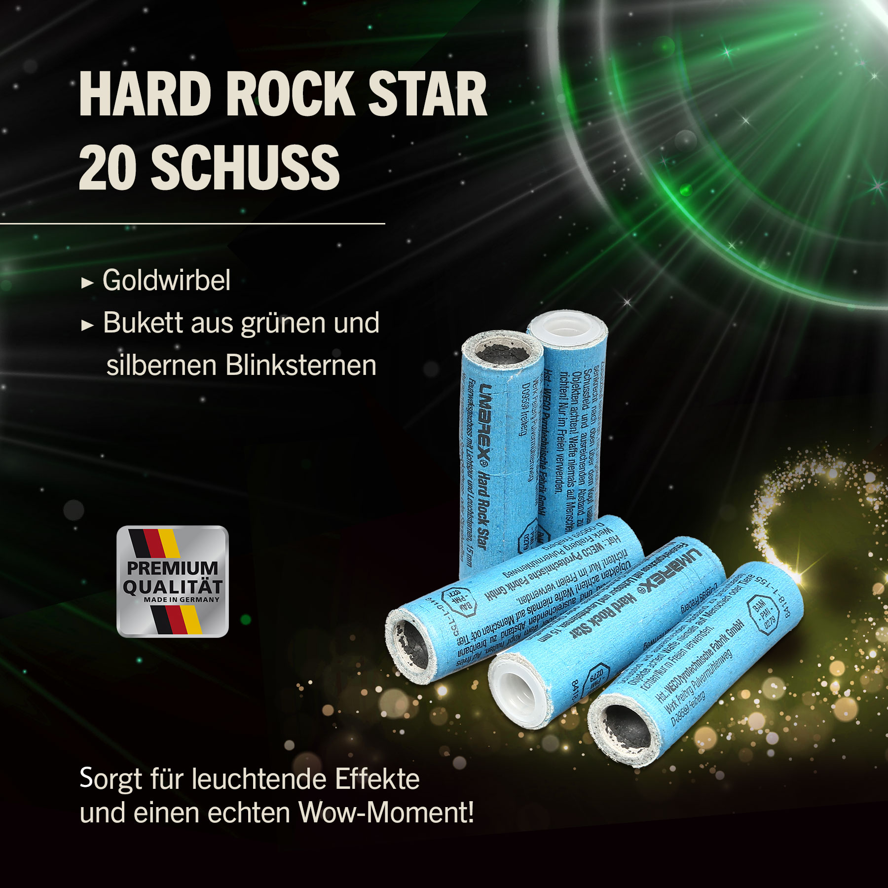 Hard Rock Star Feuerwerksterne Signaleffekte 20 Stück Bild 1