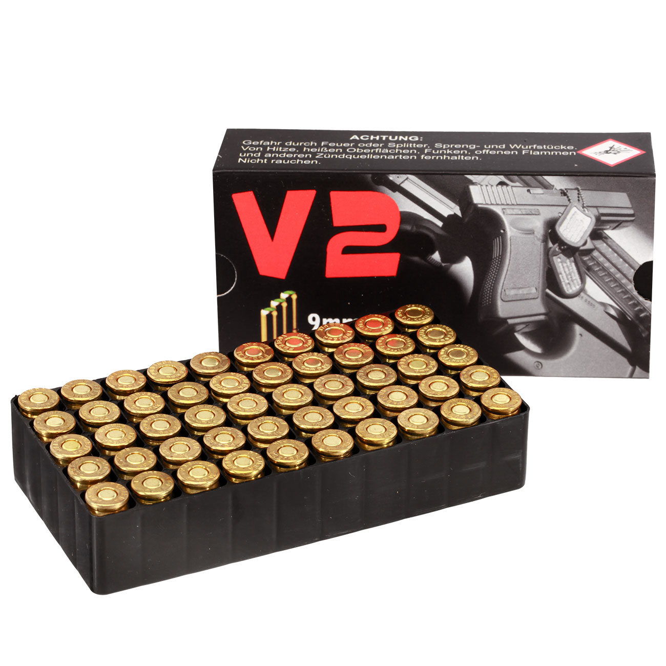 Pobjeda Knallpatronen vermessingt V2 Gold 9mm P.A.K. 50 Stck Bild 2