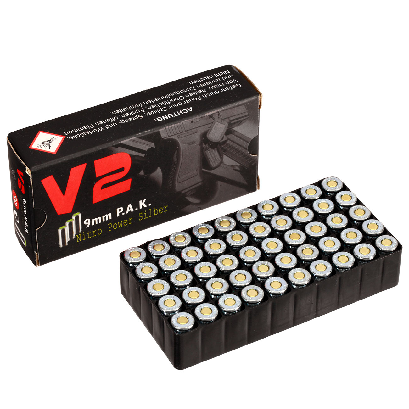 Pobjeda Knallpatronen V2 Nitro Power Silber 9mm P.A.K. 50 Stck Bild 7