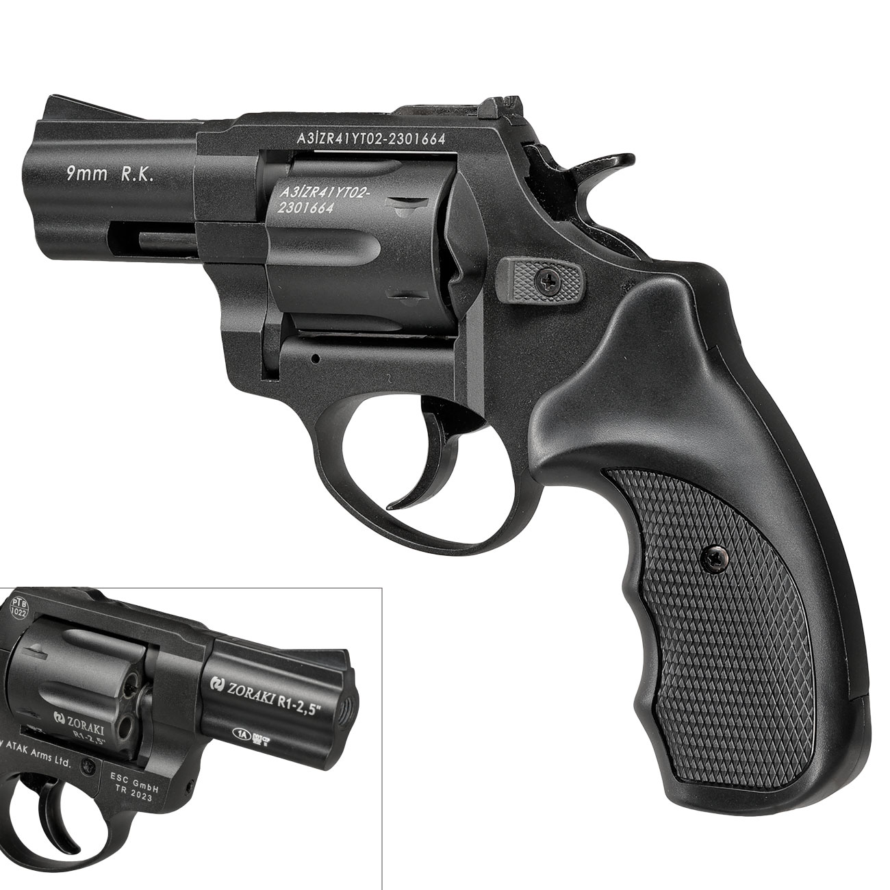 Zoraki R1 2,5 Zoll Schreckschuss-Revolver Kal. 9mm R.K. brniert Bild 8
