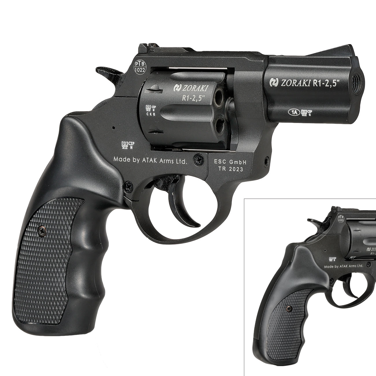Zoraki R1 2,5 Zoll Schreckschuss-Revolver Kal. 9mm R.K. brniert Bild 9