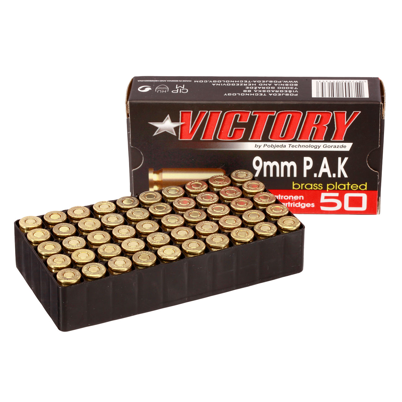 Victory Knallpatronen Kal. 9mm P.A.K. mit vermessingter Stahlhlse 50 Stck