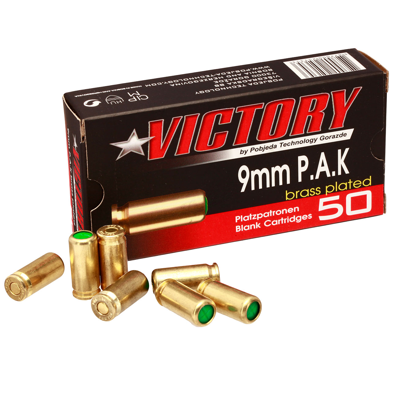 Victory Knallpatronen Kal. 9mm P.A.K. mit vermessingter Stahlhlse 50 Stck Bild 2