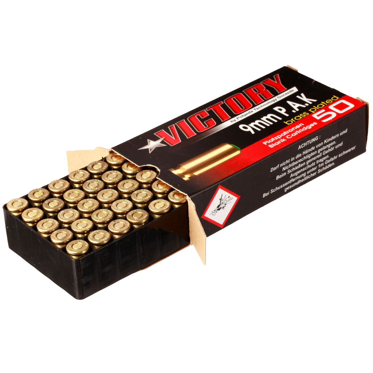 Victory Knallpatronen Kal. 9mm P.A.K. mit vermessingter Stahlhlse 50 Stck Bild 3