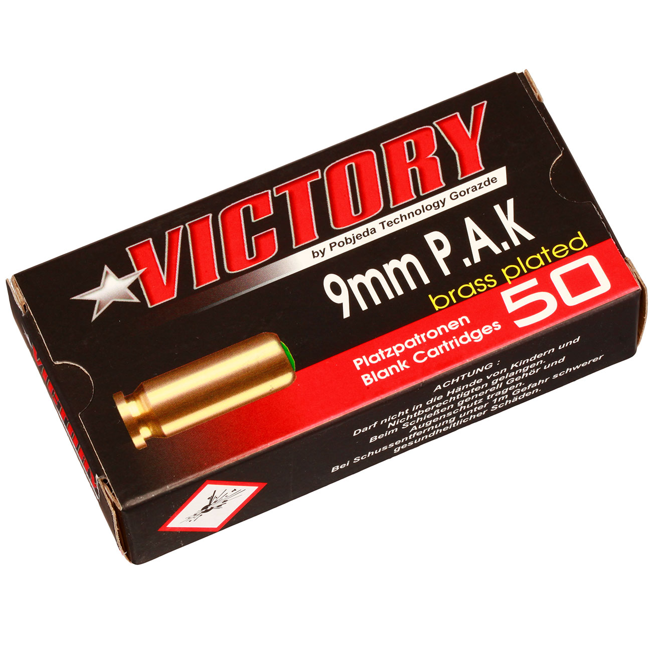Victory Knallpatronen Kal. 9mm P.A.K. mit vermessingter Stahlhlse 50 Stck Bild 5