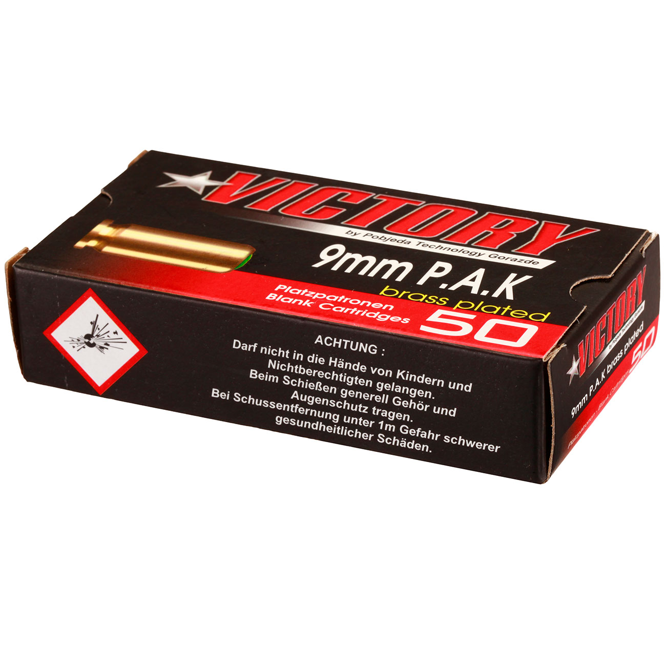 Victory Knallpatronen Kal. 9mm P.A.K. mit vermessingter Stahlhlse 50 Stck Bild 8