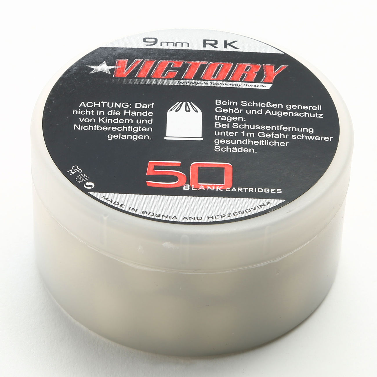Victory Platzpatronen Kal. 9 mm R. K. 50 Stck fr Revolver Bild 1