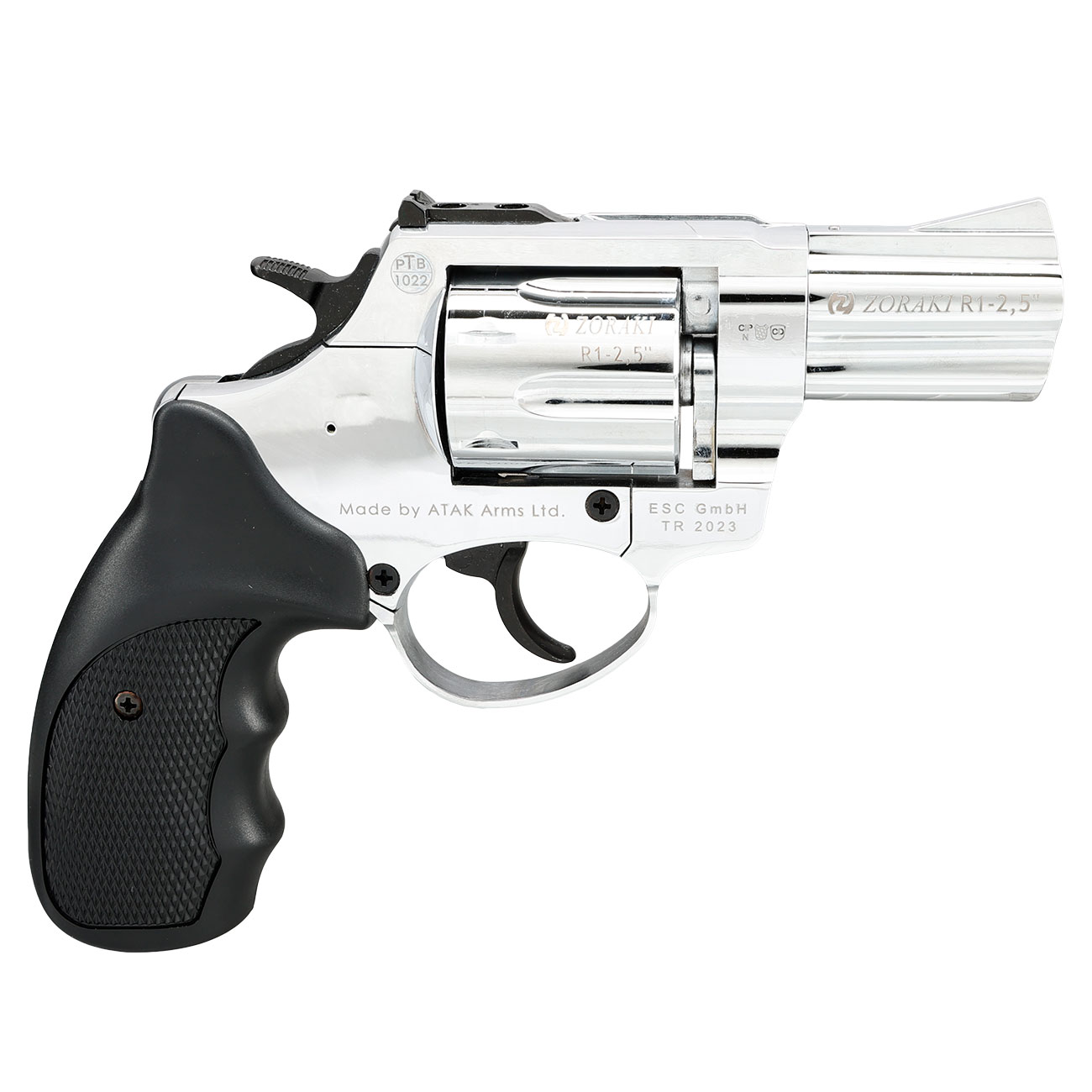 Zoraki R1 2,5 Zoll Schreckschuss-Revolver Kal. 9mm R.K. chrom Bild 3