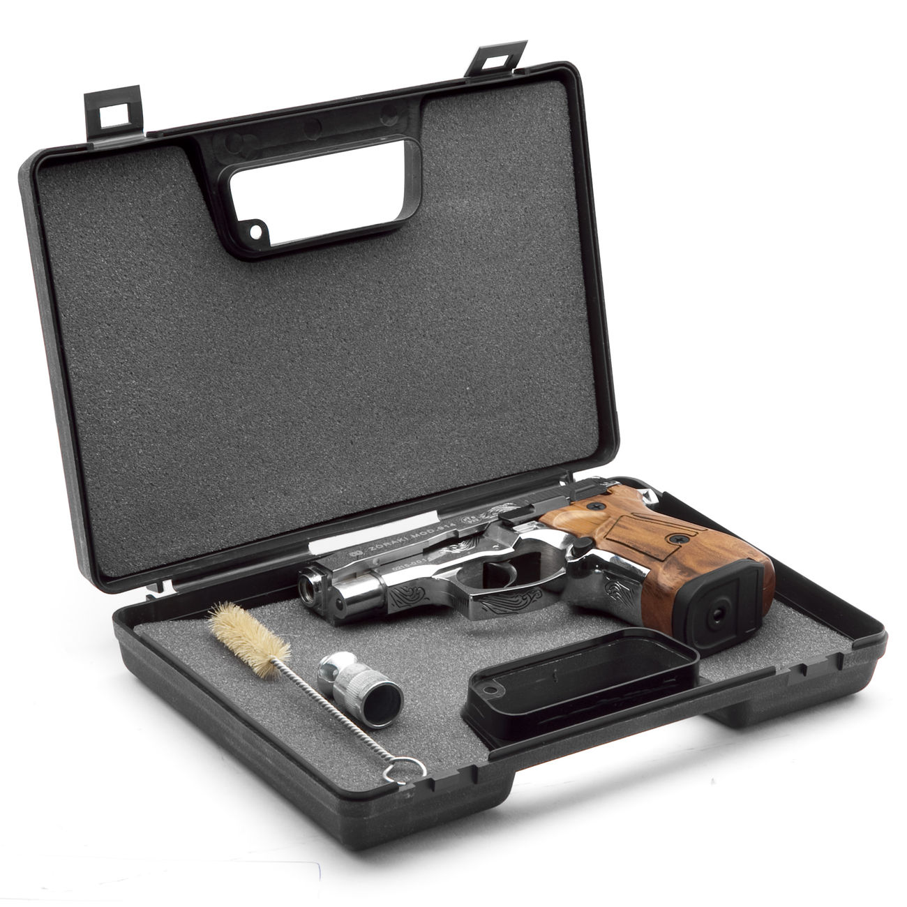 Zoraki 914 Schreckschuss Pistole 9mm P.A.K. chrom graviert mit Kunststoffgriff Bild 1