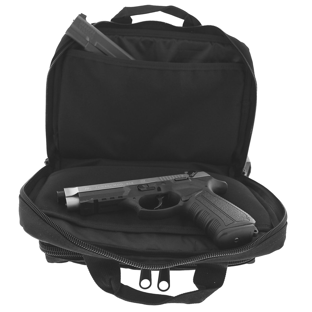 Coptex Doppel-Pistolentasche für zwei Waffen mit Außentasche schwarz Bild 1