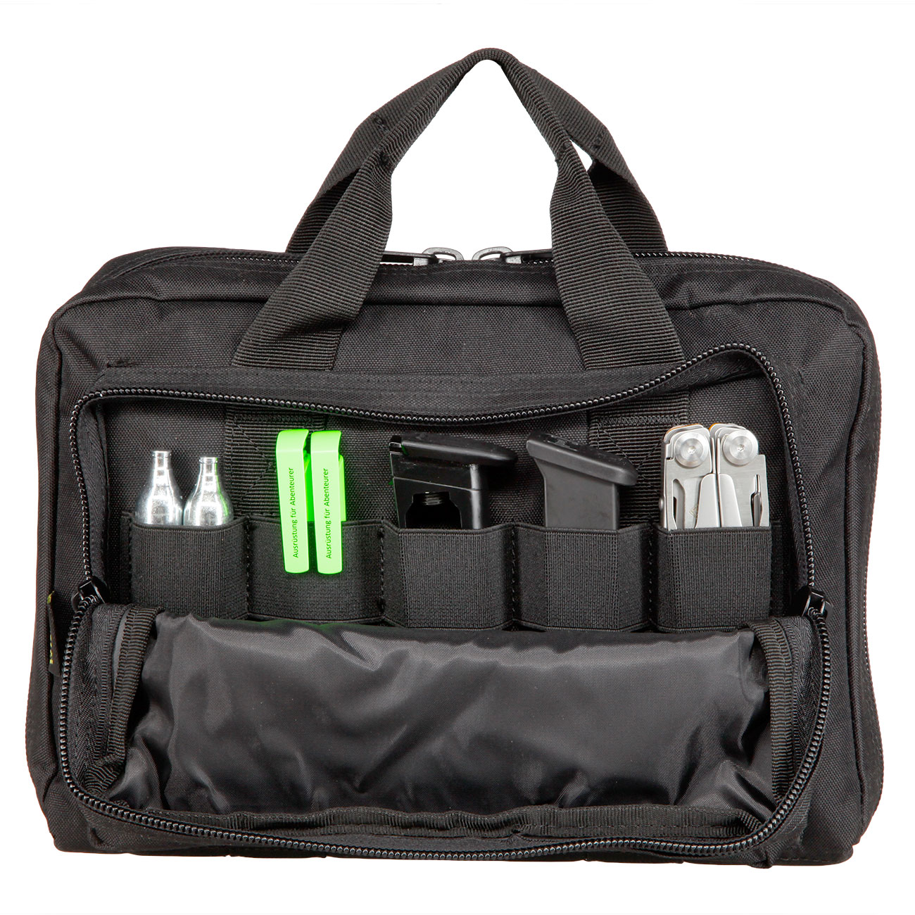 Coptex Doppel-Pistolentasche fr zwei Waffen mit Auentasche schwarz Bild 2