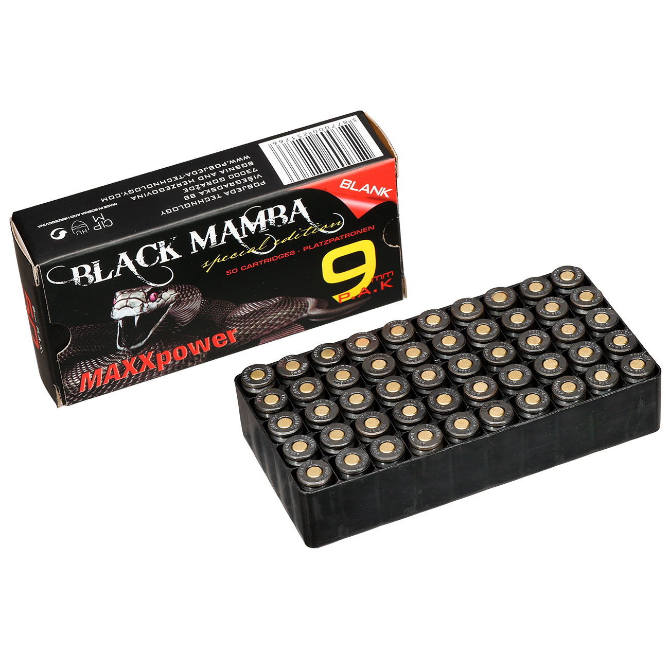 Black Mamba MAXXPower Platzpatronen Kal. 9mm P.A.K. 50 Stck Bild 7