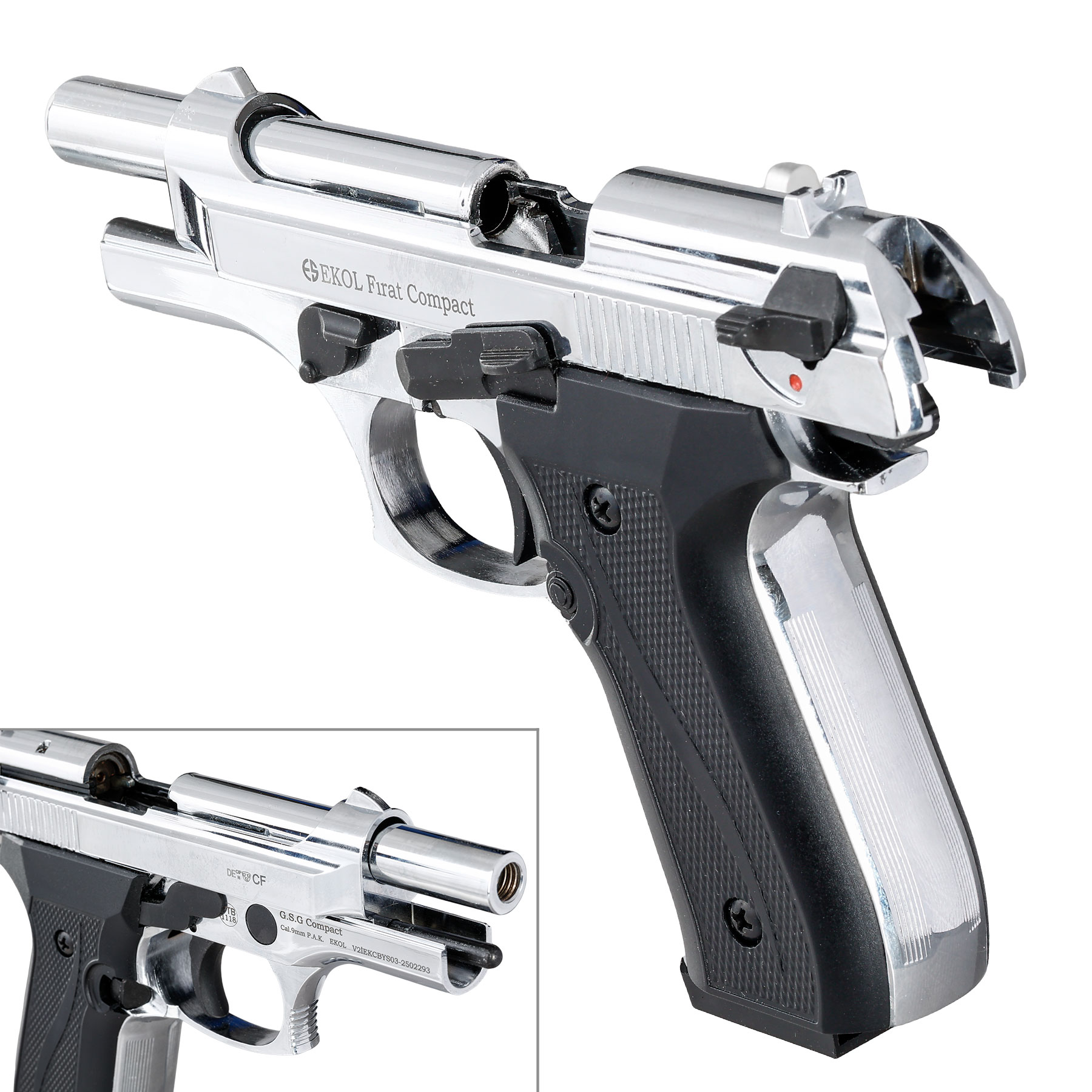 Ekol Firat Compact Schreckschuss Pistole Kal. 9 mm P.A.K. verchromt Bild 7