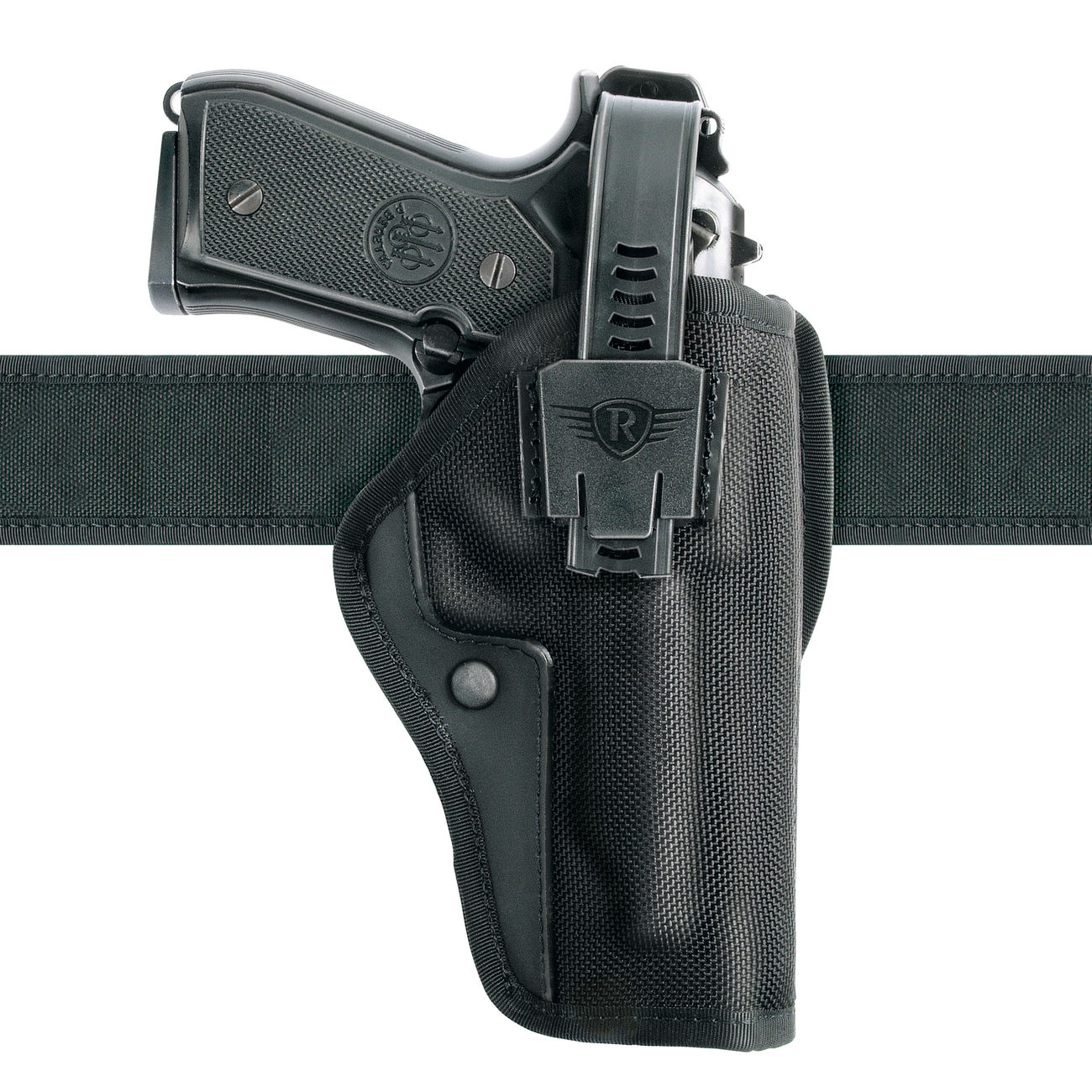 L1 Pistolen Fangschnur Messer Polyaramid Leder Schwarz von VlaMiTex NEU 