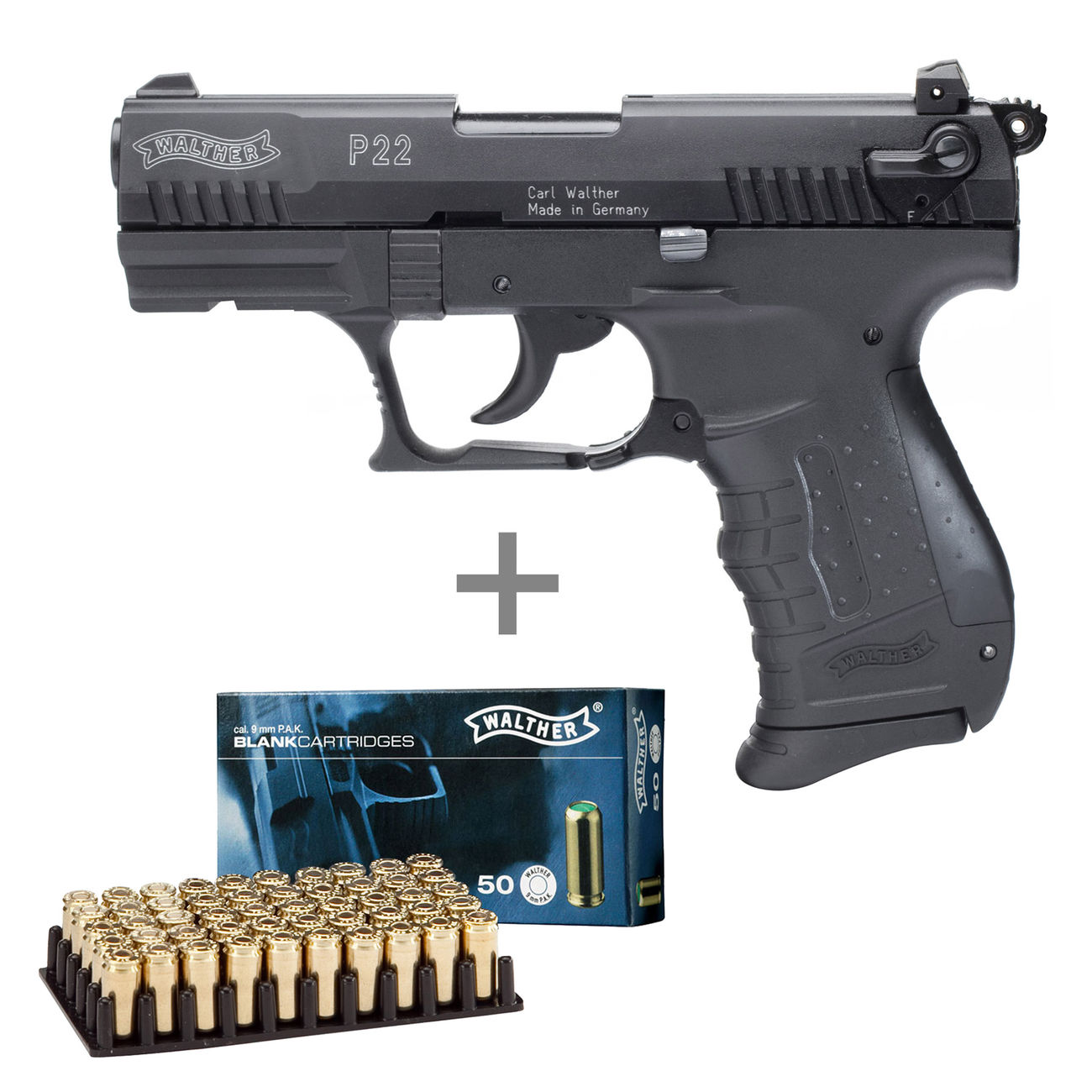Walther P22 Schreckschusspistole 9mm P A K Bruniert Inkl Walther Platzpatronen Kotte Zeller