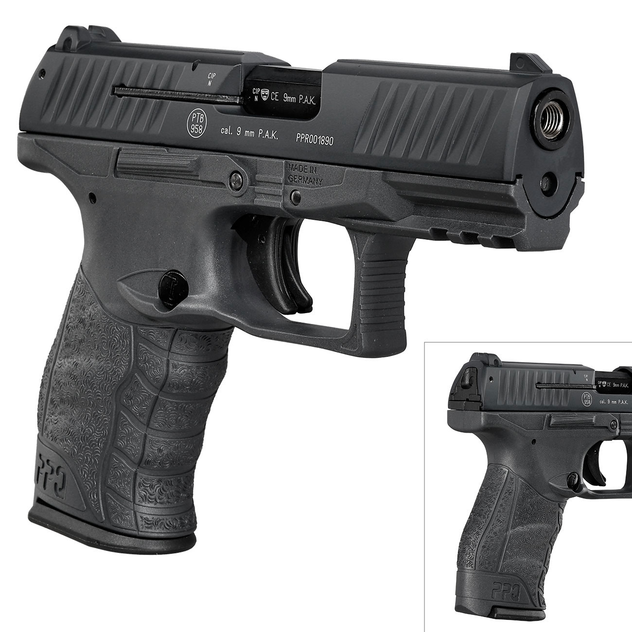 Walther PPQ M2 Schreckschuss Pistole 9mm P.A.K. schwarz inkl. Walther Platzpatronen Bild 9