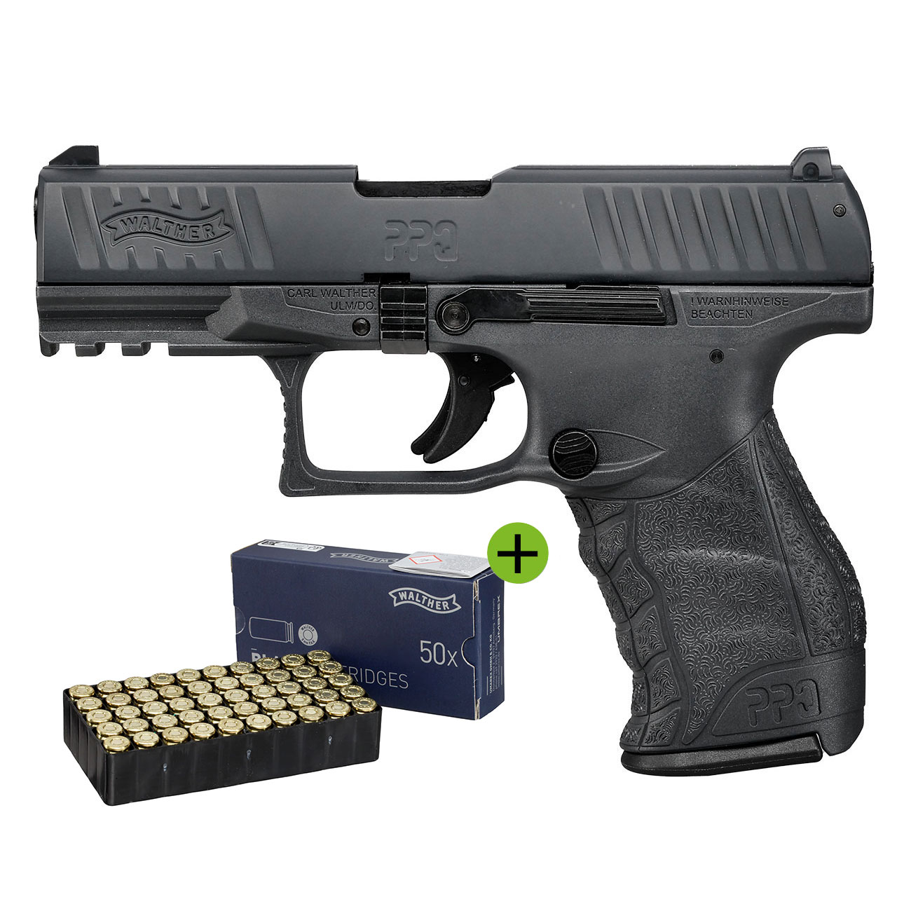 Walther PPQ M2 Schreckschuss Pistole 9mm P.A.K. schwarz inkl. Walther Platzpatronen