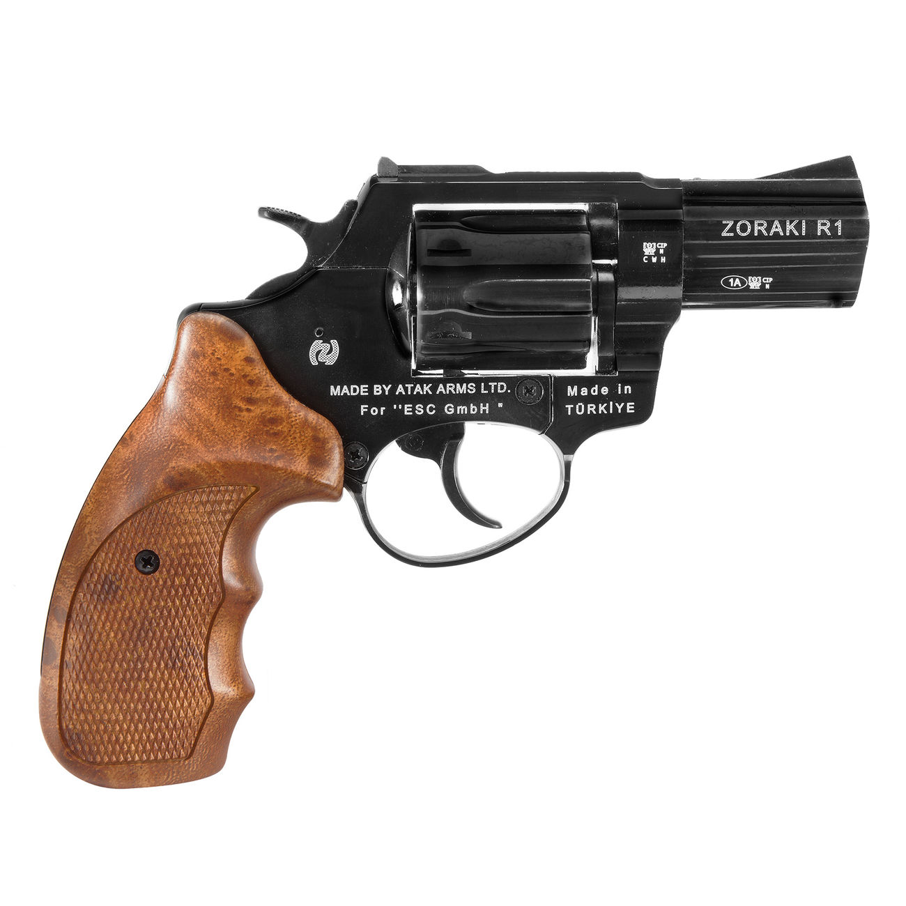 Zoraki R1 2,5 Zoll Schreckschuss-Revolver Kal. 9mm R.K. shiny black Bild 1