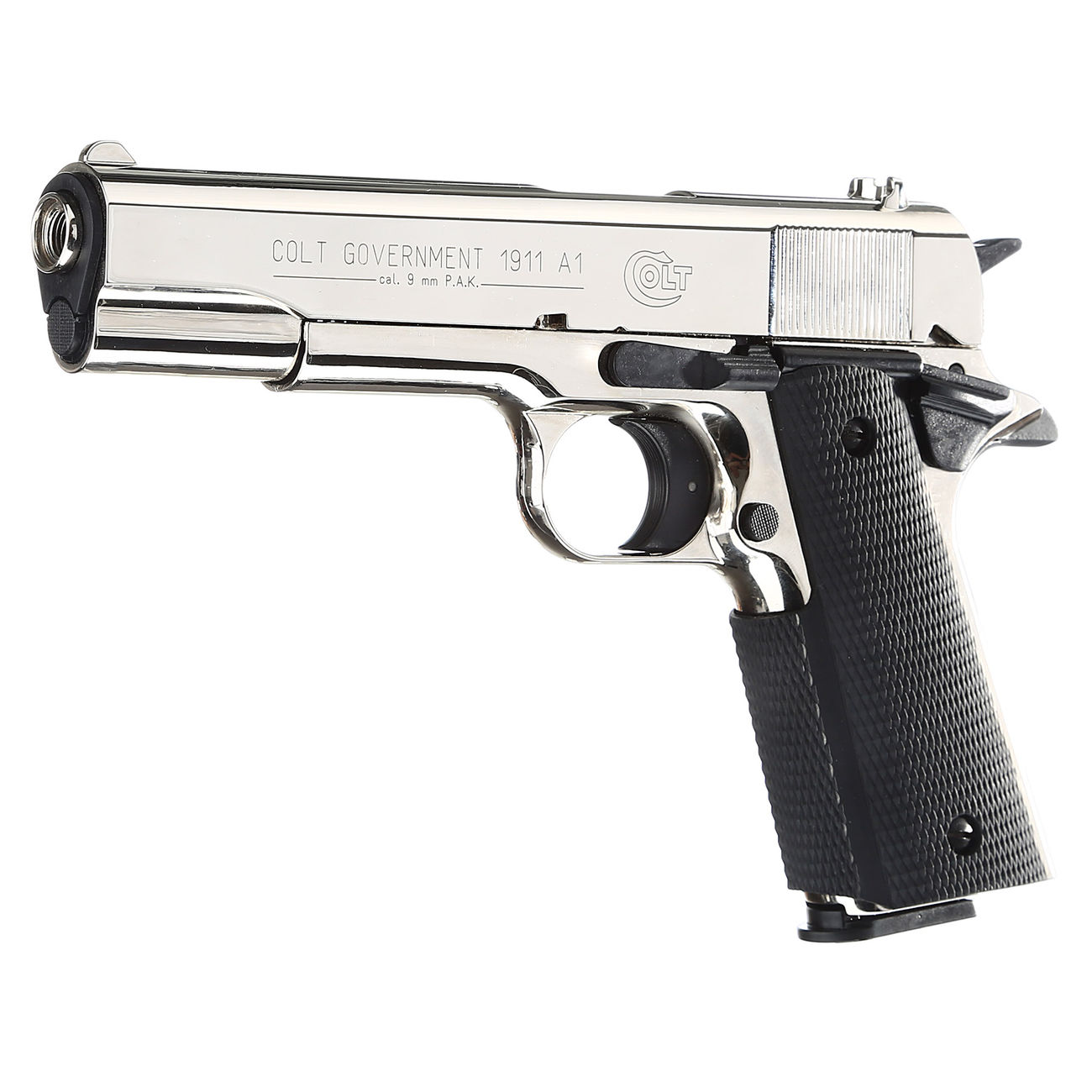 Colt Government 1911 A1 Schreckschuss Pistole 9mm P.A.K. polished chrome Bild 1