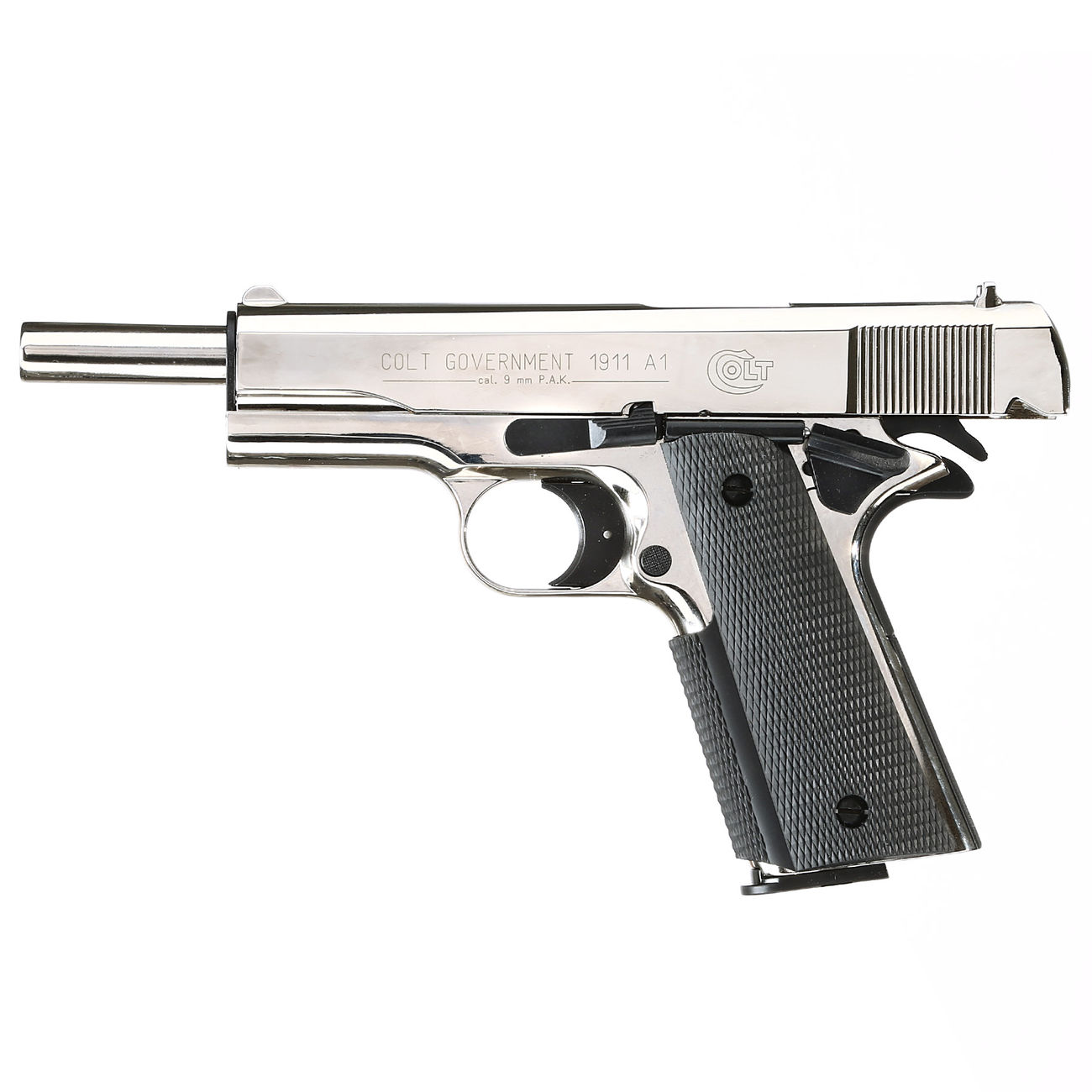 Colt Government 1911 A1 Schreckschuss Pistole 9mm P.A.K. polished chrome Bild 6