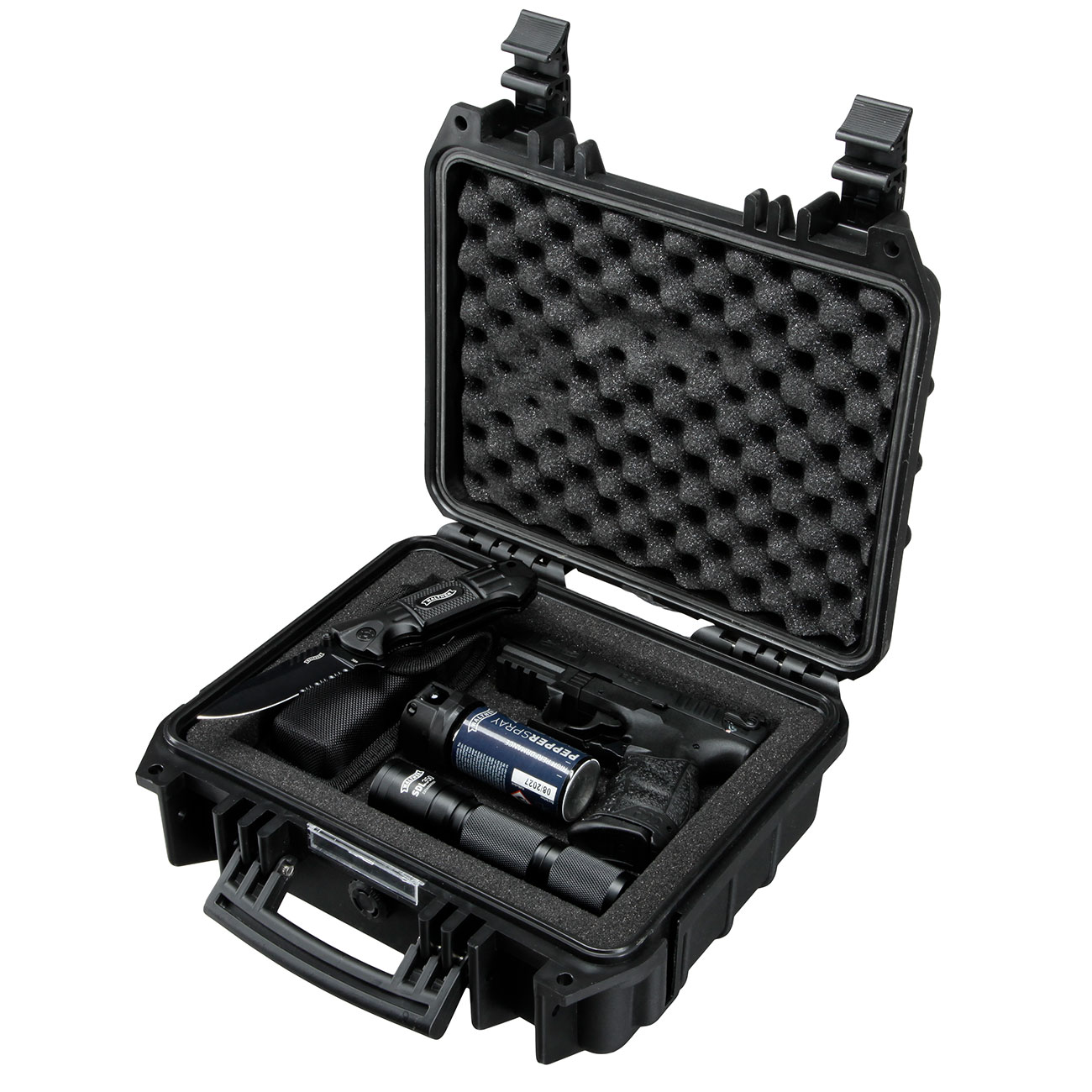 Walther P22Q Schreckschuss Pistole 9mm P.A.K. R2D-Kit inkl. Pfefferspray, Messer, Lampe, Waffenkoffer