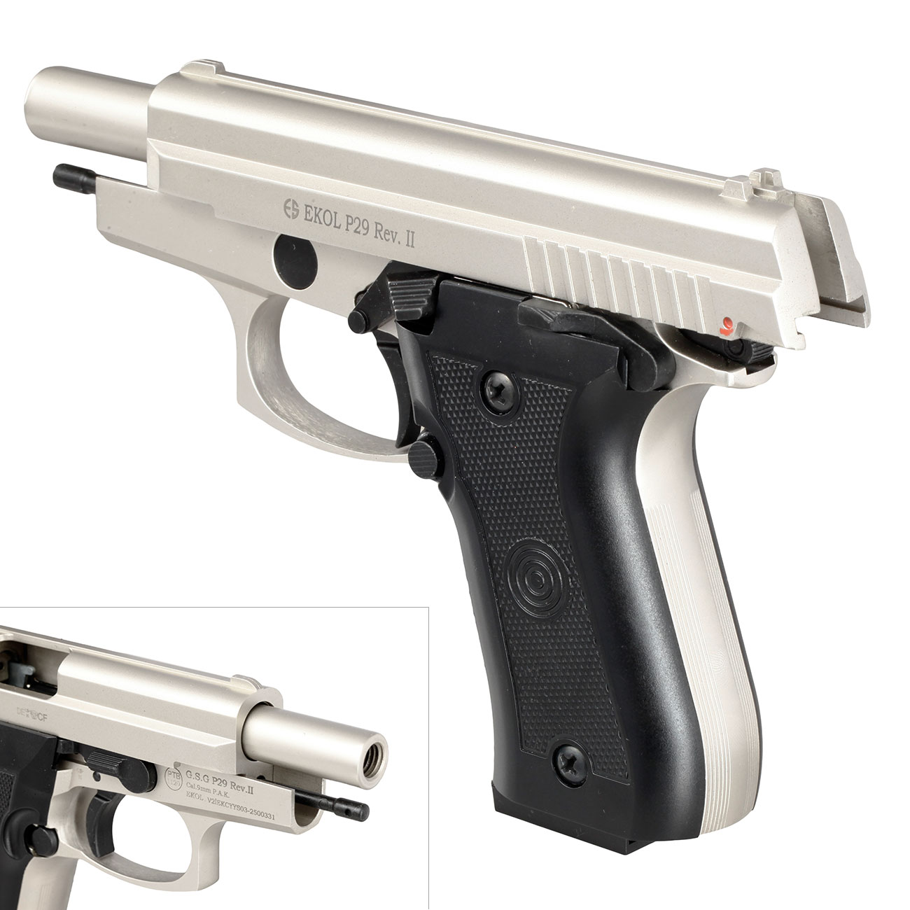 Ekol P29 Rev. II Schreckschuss Pistole Kal. 9 mm P.A.K. vernickelt Bild 8