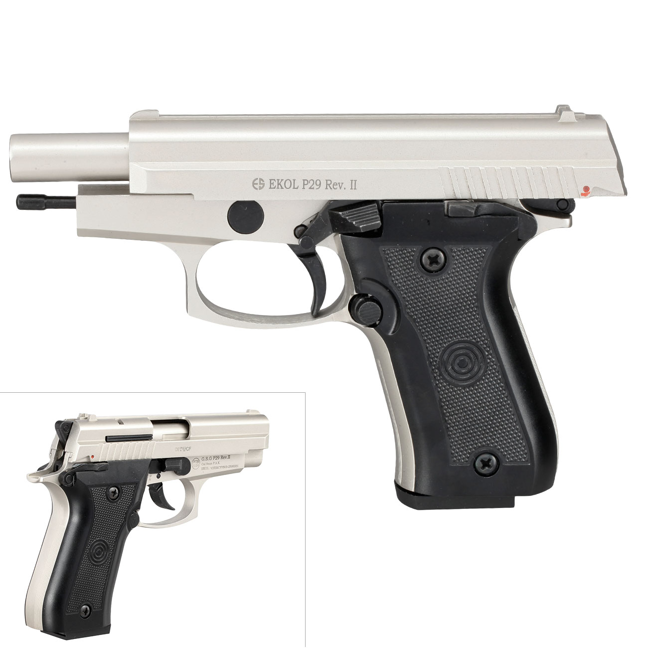 Ekol P29 Rev. II Schreckschuss Pistole Kal. 9 mm P.A.K. vernickelt Bild 9