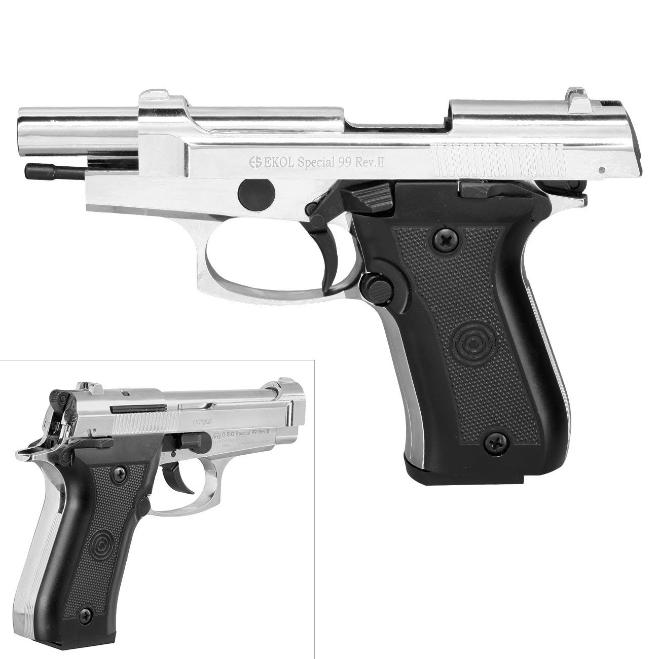 Ekol Special 99 Rev. II Schreckschuss Pistole Kal. 9 mm P.A.K. verchromt Bild 9