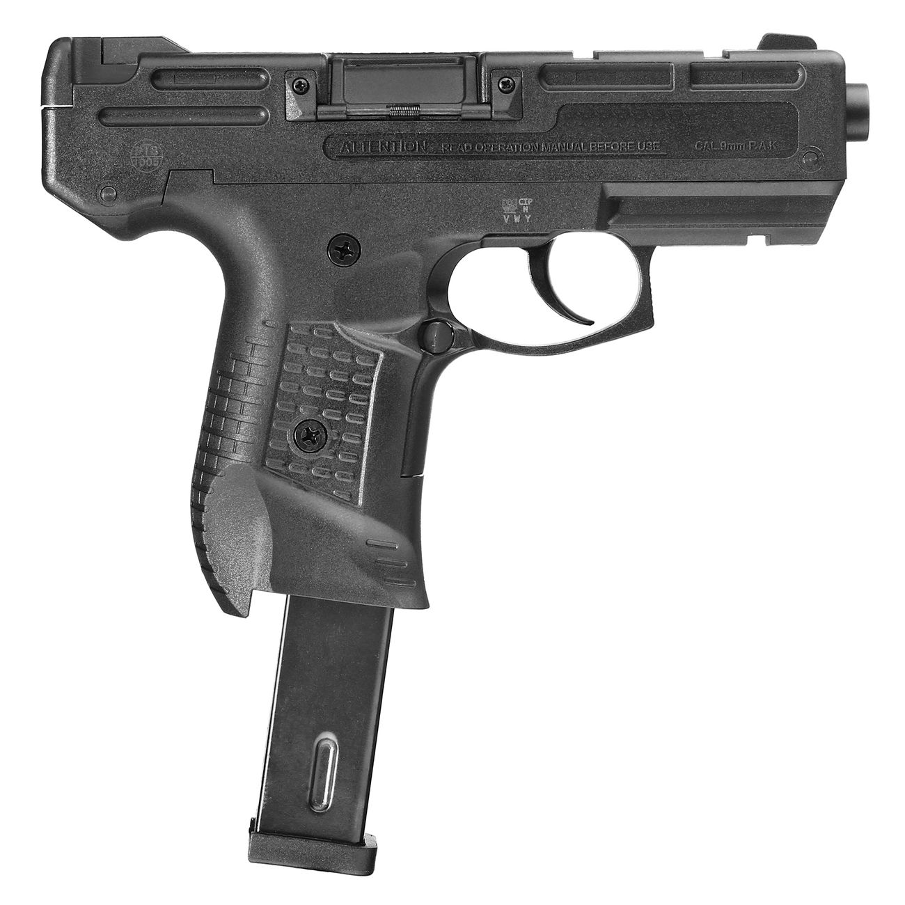 Zoraki 925 Schreckschuss-Maschinenpistole 9mm P.A.K. schwarz inkl. 2 Magazinen u. Polymerkoffer Bild 1