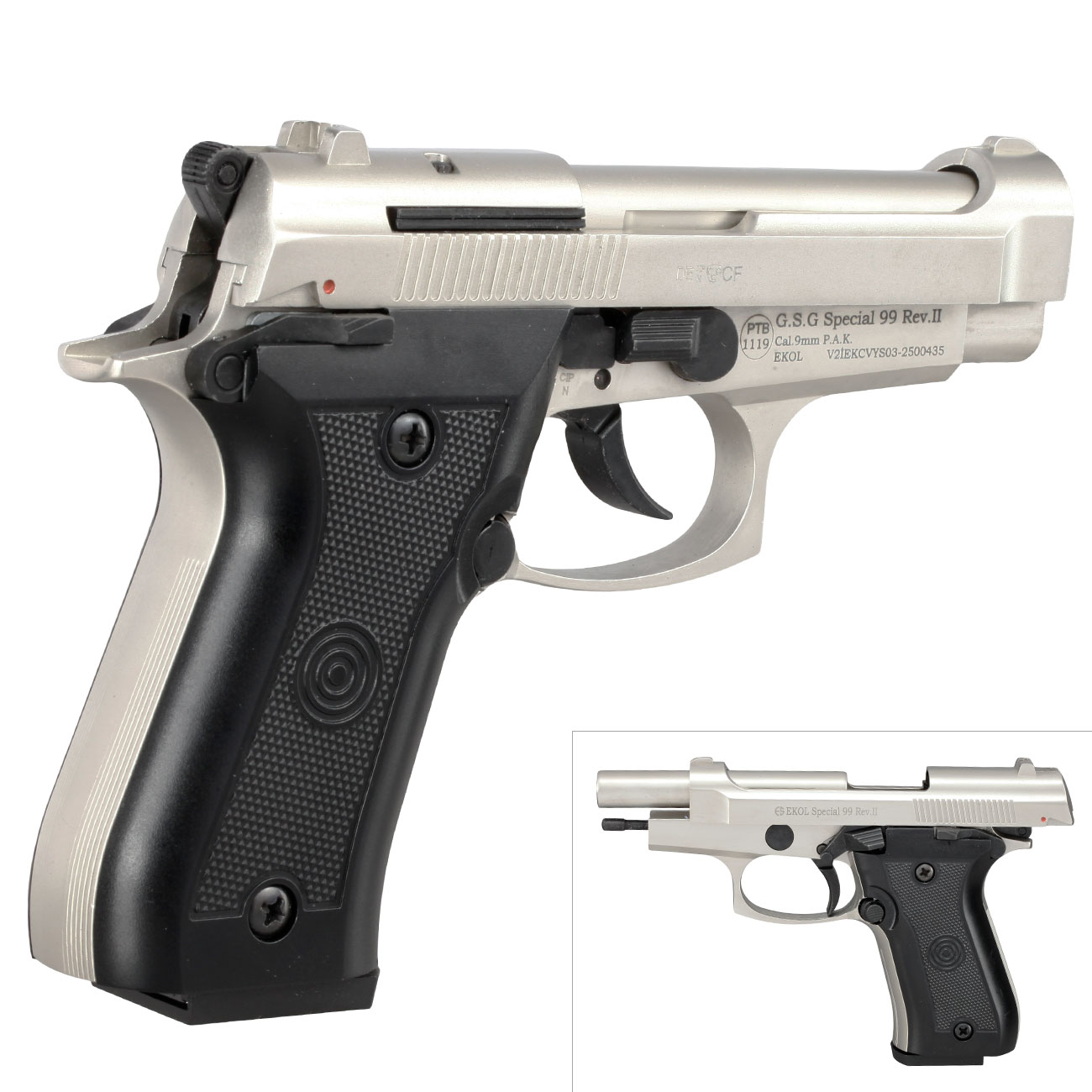 Ekol Special 99 Rev. II Schreckschuss Pistole Kal. 9 mm P.A.K vernickelt Bild 9